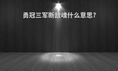 勇冠三军断敌魂什么意思?