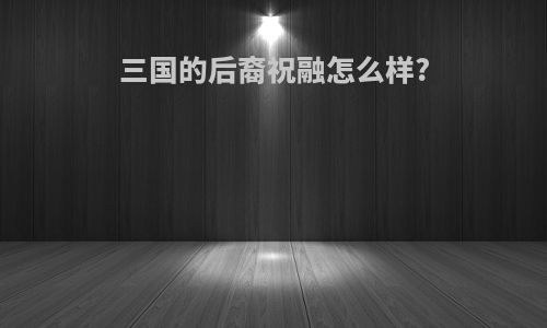 三国的后裔祝融怎么样?