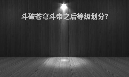 斗破苍穹斗帝之后等级划分?