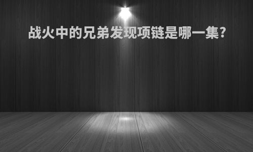 战火中的兄弟发现项链是哪一集?