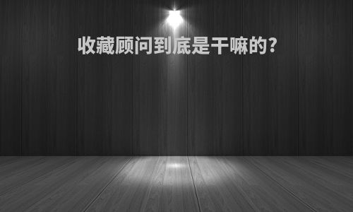 收藏顾问到底是干嘛的?