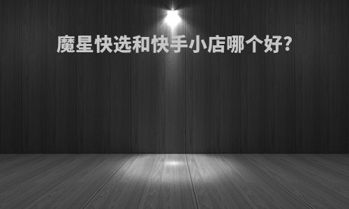 魔星快选和快手小店哪个好?