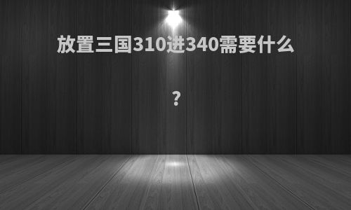 放置三国310进340需要什么?