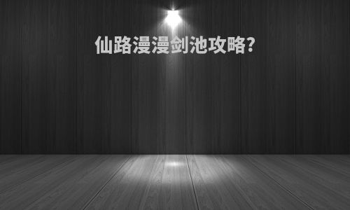 仙路漫漫剑池攻略?