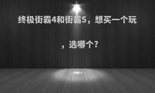 终极街霸4和街霸5，想买一个玩，选哪个?