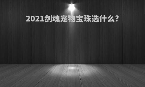 2021剑魂宠物宝珠选什么?