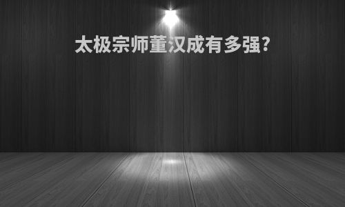 太极宗师董汉成有多强?
