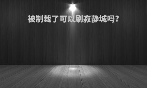 被制裁了可以刷寂静城吗?